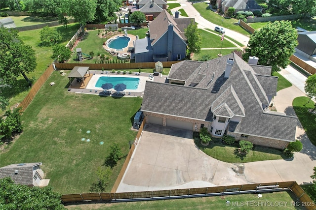 10105 S 72nd E Ave, Tulsa, OK 74133 - aerial view of property and surrounding area with a pool