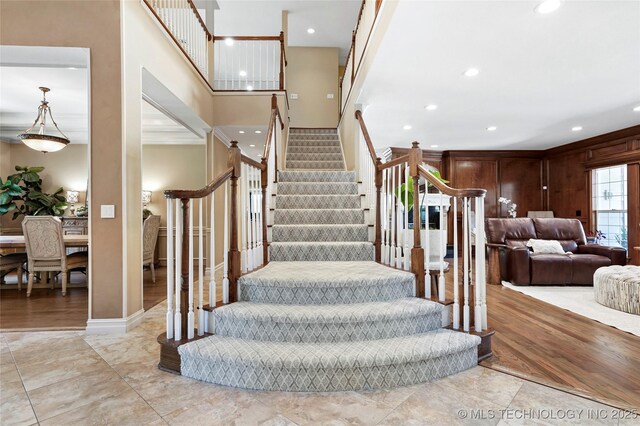 10105 S 72nd E Ave, Tulsa, OK 74133 - stairway with recessed lighting