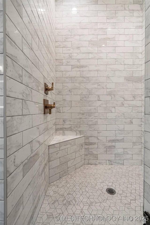 full bathroom with a shower stall
