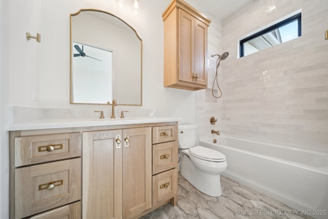 8499 S Timber Wolf Dr, Broken Arrow, OK 74014 - full bath with toilet, vanity, and shower / washtub combination