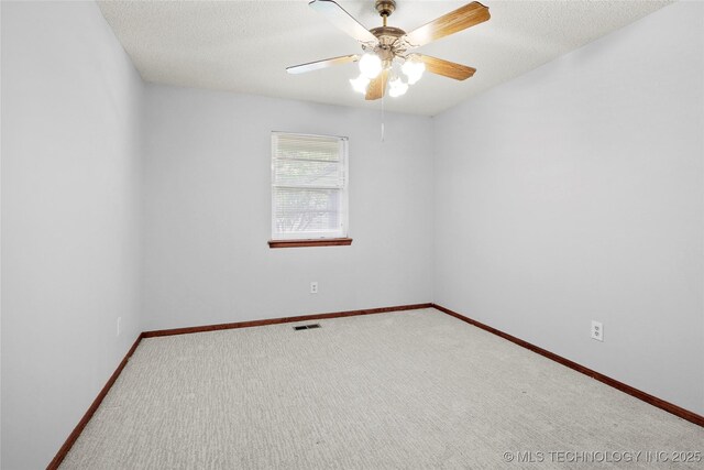 8508 E 123rd St S, Bixby, OK 74008 - carpeted empty room featuring ceiling fan, a textured ceiling, and baseboards
