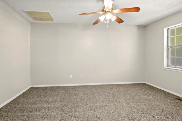 8508 E 123rd St S, Bixby, OK 74008 - carpeted spare room featuring ceiling fan, baseboards, and a textured ceiling