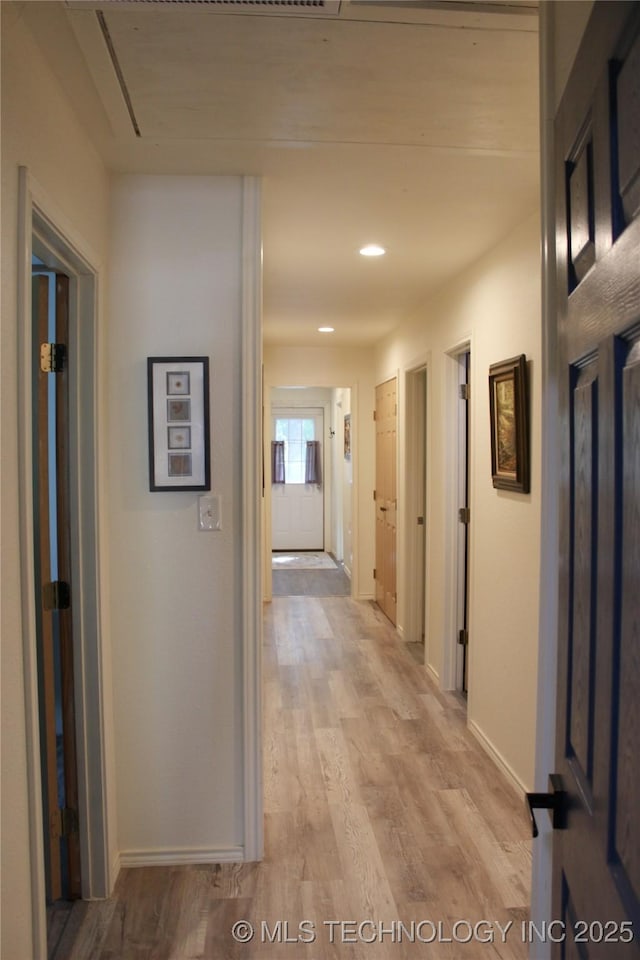 423118 E 1944th Ln, Antlers, OK 74523 - hallway with light wood-type flooring, recessed lighting, and baseboards