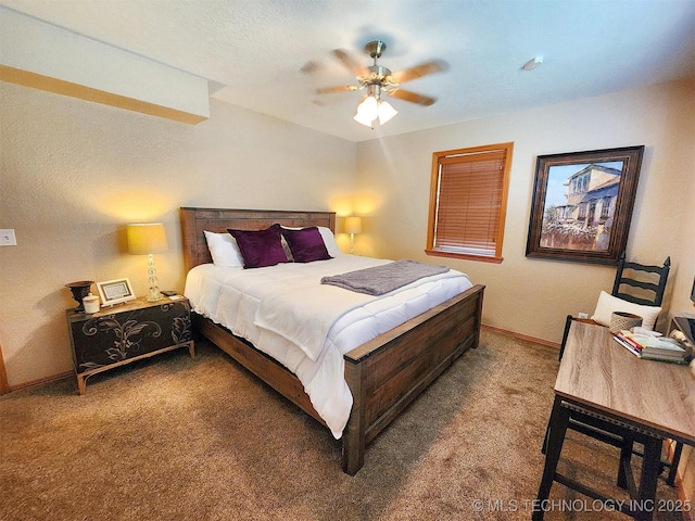 35824 S Talon Dr, Cookson, OK 74427 - bedroom featuring carpet floors, baseboards, and ceiling fan