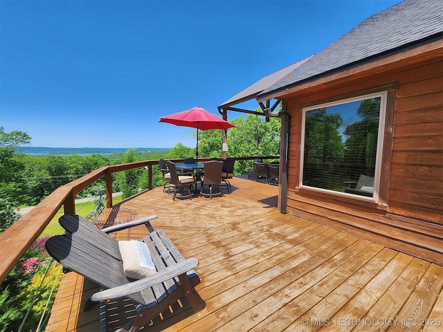 35824 S Talon Dr, Cookson, OK 74427 - wooden deck with outdoor dining space