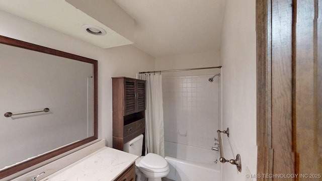 1703 Vaden Ln, Ardmore, OK 73401 - full bathroom with shower / tub combo with curtain, toilet, and vanity