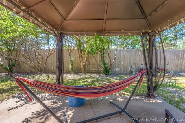 619 S Magnolia Pl, Broken Arrow, OK 74012 - view of patio with fence and a gazebo