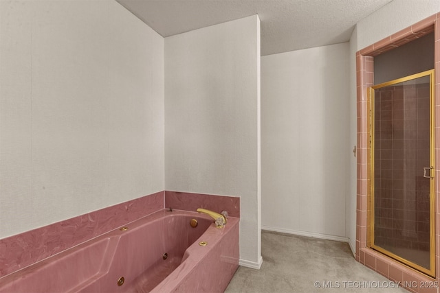 619 S Magnolia Pl, Broken Arrow, OK 74012 - full bathroom with a shower stall, a jetted tub, and baseboards