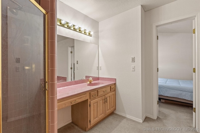 619 S Magnolia Pl, Broken Arrow, OK 74012 - ensuite bathroom featuring a shower stall, vanity, and baseboards
