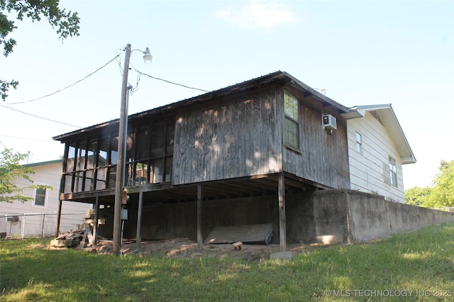 420902 E 1164th Rd, Eufaula, OK 74432 - back of house featuring a wall mounted AC