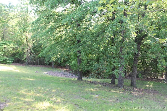 420902 E 1164th Rd, Eufaula, OK 74432 - view of yard featuring a wooded view