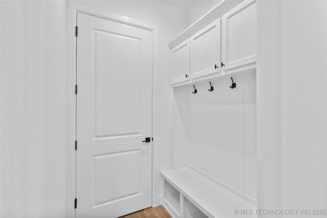 mudroom featuring light wood-style flooring