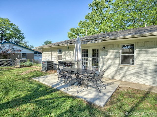 1149 N Hickory Pl, Broken Arrow, OK 74012 - view of patio / terrace featuring french doors, central AC unit, and area for grilling