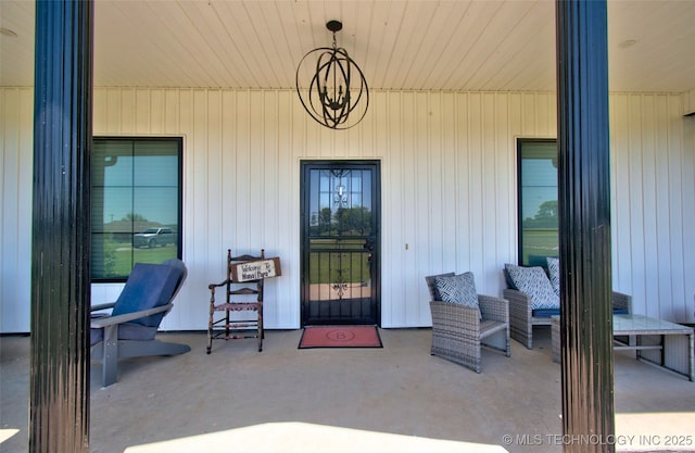 110 W Zachry Ln, Stigler, OK 74462 - view of exterior entry with a porch