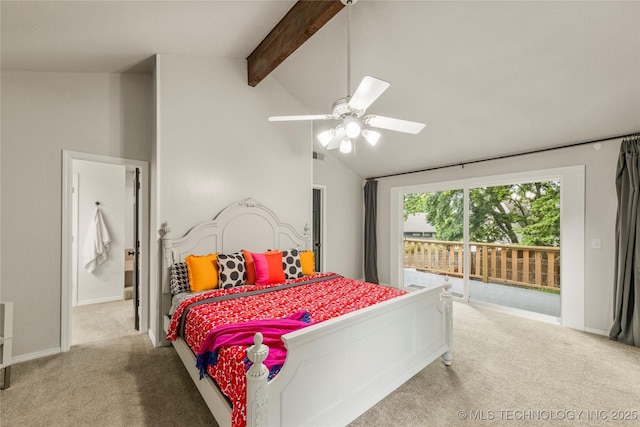 6315 E 98th Pl, Tulsa, OK 74137 - carpeted bedroom with access to outside, ceiling fan, and baseboards