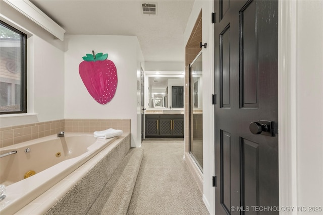 6315 E 98th Pl, Tulsa, OK 74137 - bathroom with a shower stall, a whirlpool tub, and vanity