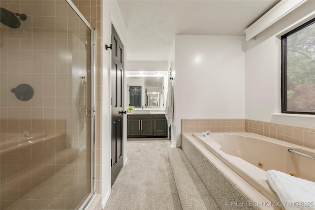 6315 E 98th Pl, Tulsa, OK 74137 - bathroom with a whirlpool tub, a stall shower, and vanity