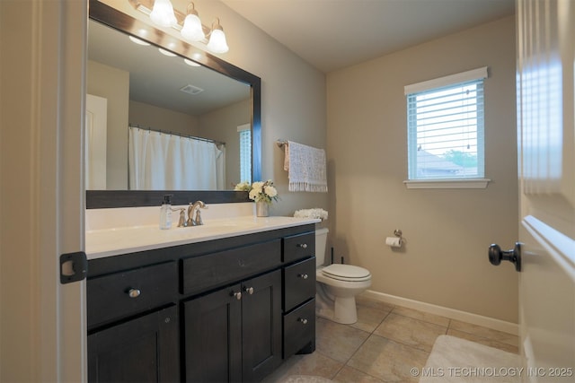 4314 S 132nd E Ave, Tulsa, OK 74134 - bathroom featuring toilet, baseboards, tile patterned floors, and vanity