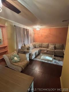 3527 S Knoxville Ave, Tulsa, OK 74135 - living room with wood finished floors