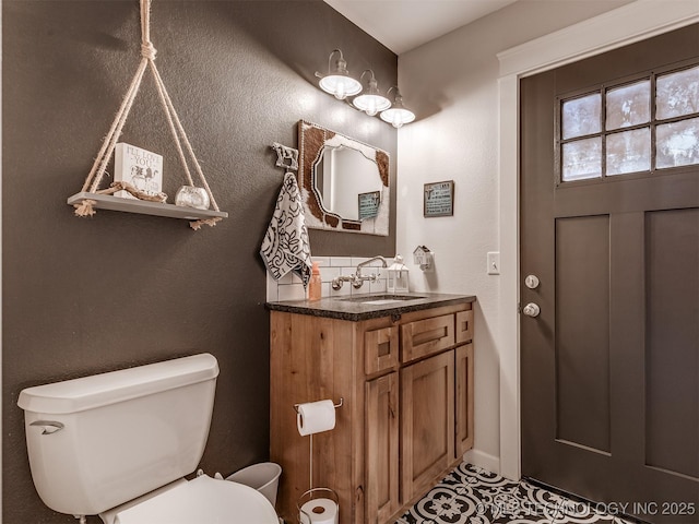 29550 S 4240th Rd, Inola, OK 74036 - bathroom featuring toilet, vanity, and tile patterned flooring