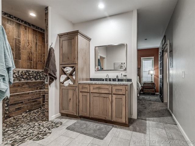 29550 S 4240th Rd, Inola, OK 74036 - ensuite bathroom with vanity, baseboards, and recessed lighting