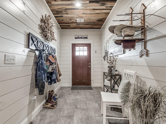 29550 S 4240th Rd, Inola, OK 74036 - mudroom with wood ceiling and wooden walls