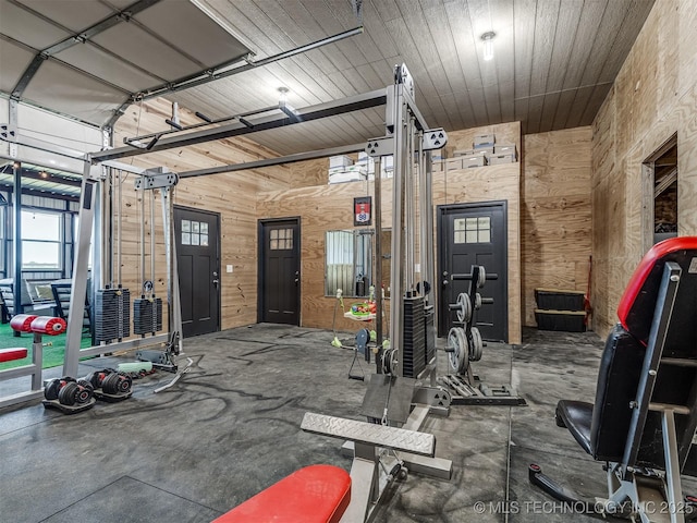 29550 S 4240th Rd, Inola, OK 74036 - garage featuring wooden walls
