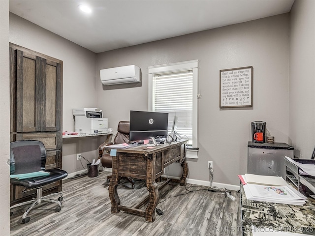 29550 S 4240th Rd, Inola, OK 74036 - office space featuring light wood finished floors, a wall mounted air conditioner, and baseboards