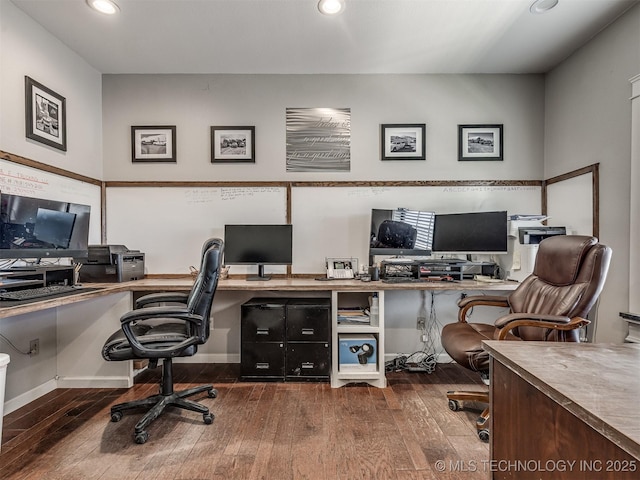 29550 S 4240th Rd, Inola, OK 74036 - office space featuring wood-type flooring, recessed lighting, and baseboards
