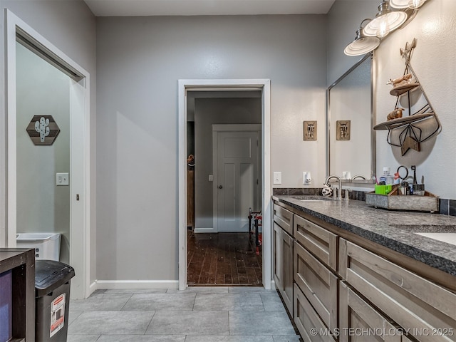 29550 S 4240th Rd, Inola, OK 74036 - bathroom with double vanity and baseboards
