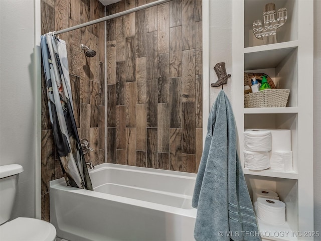 29550 S 4240th Rd, Inola, OK 74036 - bathroom featuring shower / bath combination with curtain and toilet