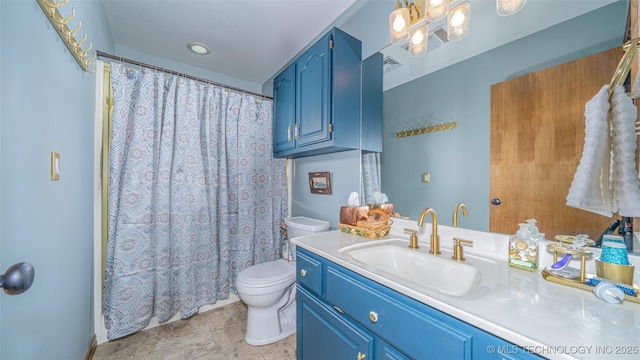 30230 S 562, Afton, OK 74331 - full bath with toilet, vanity, and a shower with shower curtain