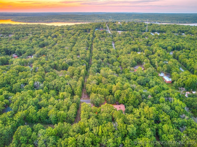 view of property location featuring a heavily wooded area