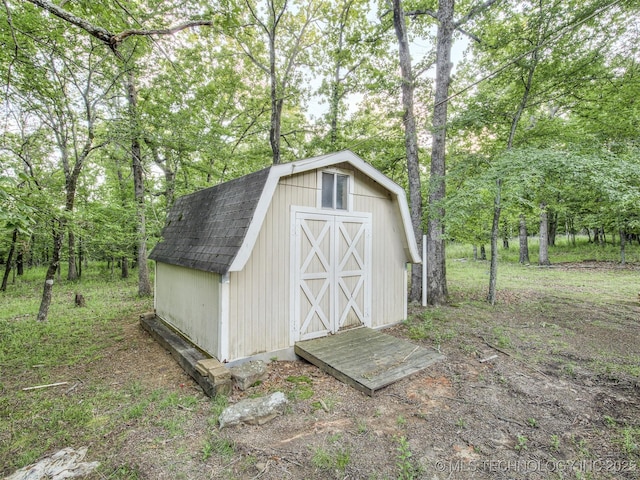 view of shed