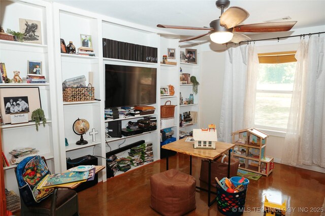 72413 S 4750th Rd, Westville, OK 74965 - living area with ceiling fan