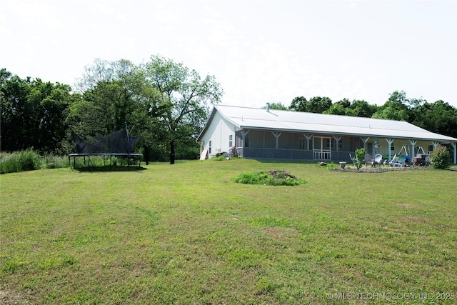72413 S 4750th Rd, Westville, OK 74965 - view of grassy yard with a trampoline