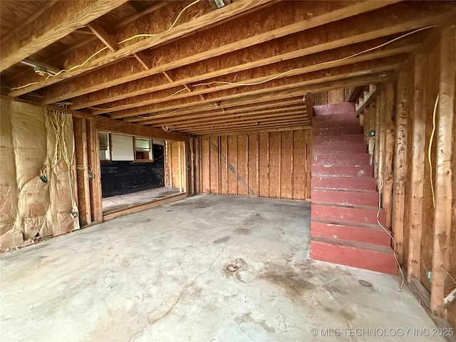 40821 N 3956th Dr, Skiatook, OK 74070 - miscellaneous room featuring concrete floors and stairway
