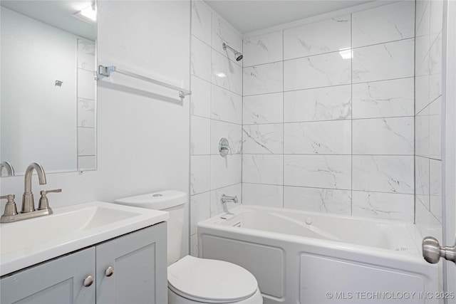 2017 N Quaker Ave, Tulsa, OK 74106 - full bath featuring toilet, bathing tub / shower combination, and vanity