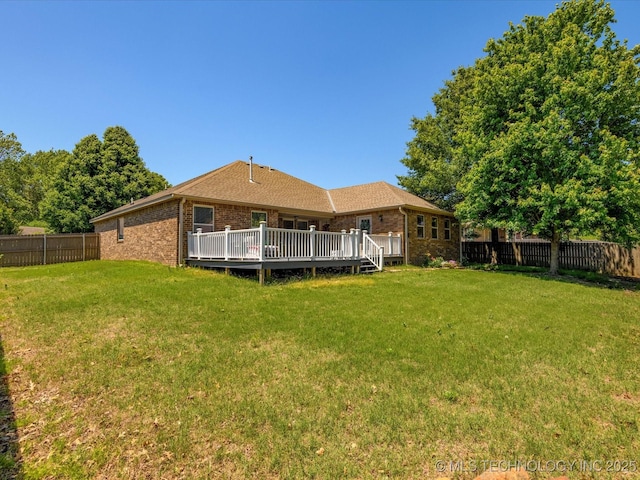 1912 Lester Ave, Bartlesville, OK 74006 - rear view of property featuring brick siding and a deck