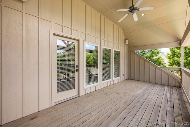 4501 E 108th Pl, Tulsa, OK 74137 - deck with a ceiling fan