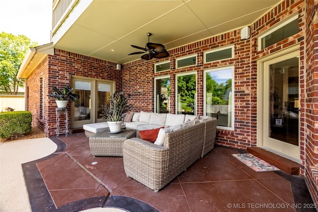 4501 E 108th Pl, Tulsa, OK 74137 - view of patio / terrace with an outdoor living space and ceiling fan