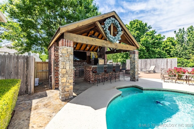 4501 E 108th Pl, Tulsa, OK 74137 - view of pool with a patio area, fence, and a gazebo
