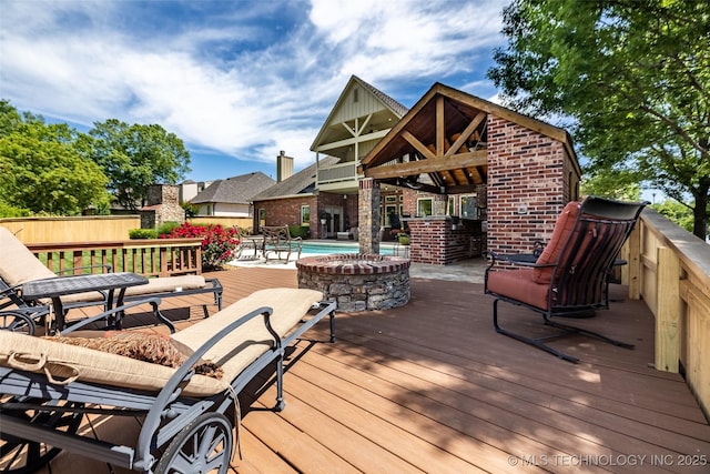 4501 E 108th Pl, Tulsa, OK 74137 - view of wooden deck