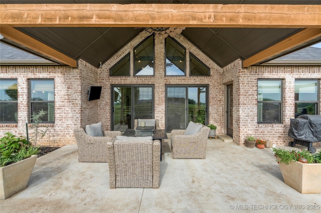 16990 S 33rd W Ave, Glenpool, OK 74033 - view of patio with grilling area and an outdoor living space