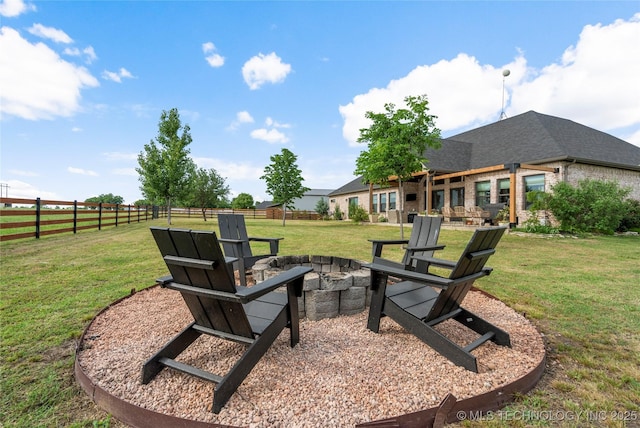 16990 S 33rd W Ave, Glenpool, OK 74033 - view of yard with an outdoor fire pit