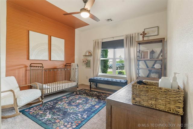 16990 S 33rd W Ave, Glenpool, OK 74033 - living area featuring carpet floors and a ceiling fan