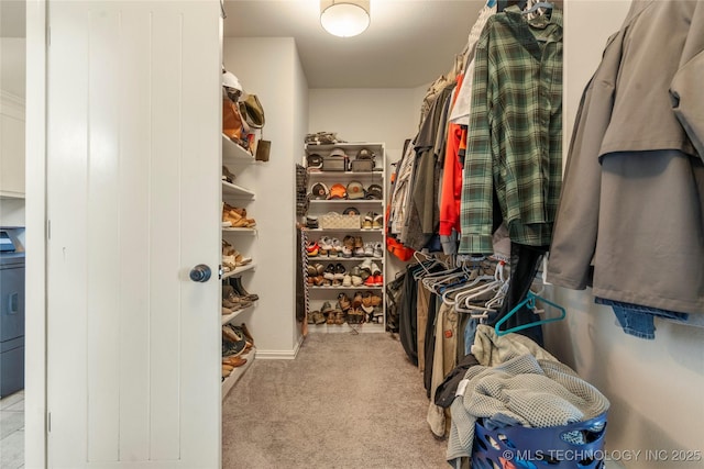 16990 S 33rd W Ave, Glenpool, OK 74033 - walk in closet with washer / dryer and carpet flooring
