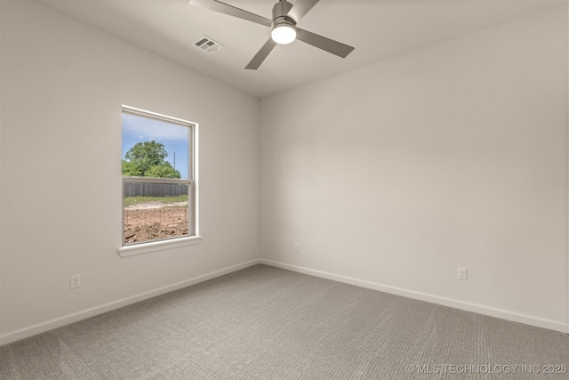 1331 N Beech St, Broken Arrow, OK 74012 - spare room featuring carpet, baseboards, and ceiling fan
