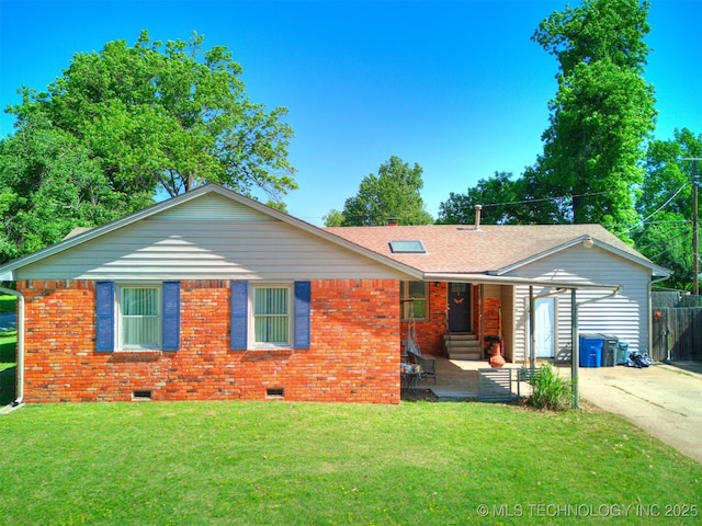 3931 S Oswego Ave, Tulsa, OK 74135 - ranch-style home with brick siding, crawl space, entry steps, and a shingled roof