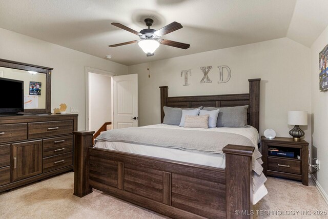 9475 E 107th Pl S, Bixby, OK 74133 - bedroom featuring light carpet, a ceiling fan, and baseboards